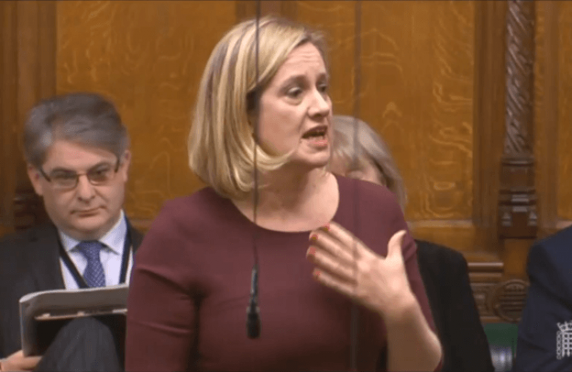 Amber is pictured at Prime Minister’s Questions.