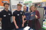 Amber at Jobs Fair with apprentices from Marshall Tufflex